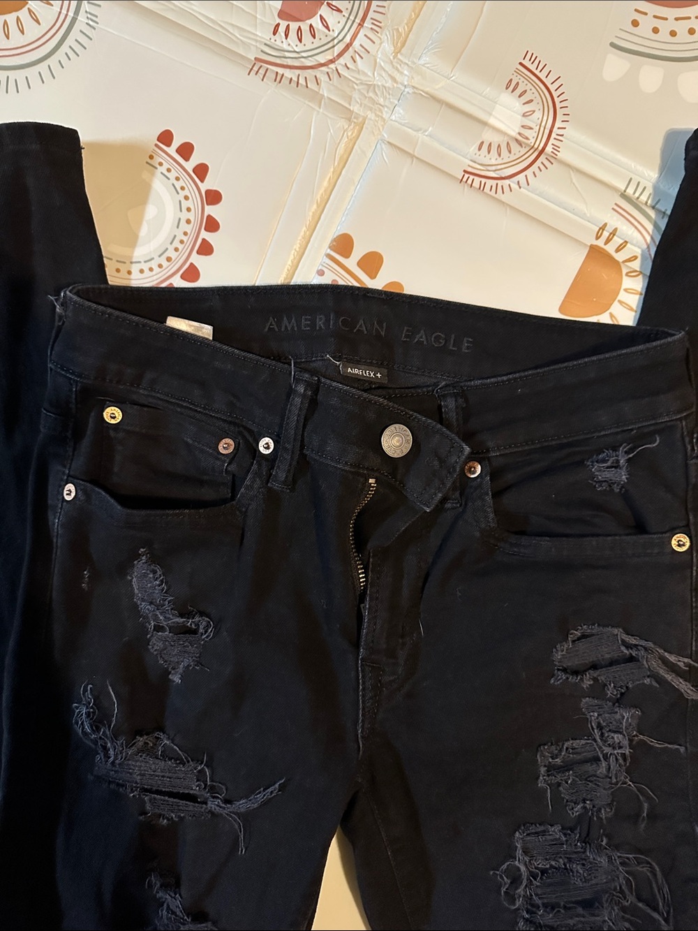 American Eagle Distressed Black Denim Jeans